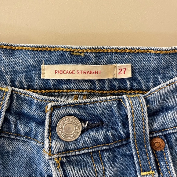 Levi's Ribcage Straight Jean size 27 in blue denim - Picture 6 of 15